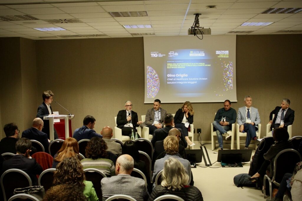 Sessione plenaria all’Healthcare Innovation Executive Conference 2026 con intervento di Gino Origlia (Soluzioni Integrate Maggioli) su sanità digitale e Fascicolo Sanitario Elettronico.